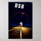 DSB Danske Statsbaner Danish State Railways Train Poster (Voorkant)