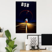 DSB Danske Statsbaner Danish State Railways Train Poster (Thuiskantoor)