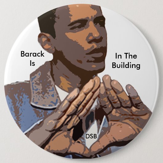 DSB steunt President-Verkozen Obama Ronde Button 6,0 Cm (Voorkant)
