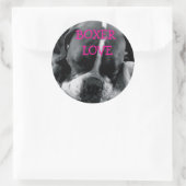 DSC00168, BOKSER LIEFDE RONDE STICKER (Tas)