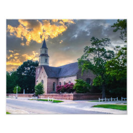 DSC02400-2-Bruton Parochiekerk bij zonsondergang Foto Afdruk