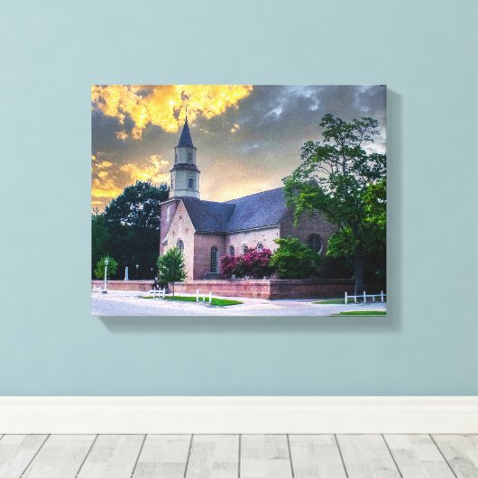DSC02400-2-Bruton Parrish Kerk bij zonsondergang Canvas Afdruk (Insitu (Houten vloer))
