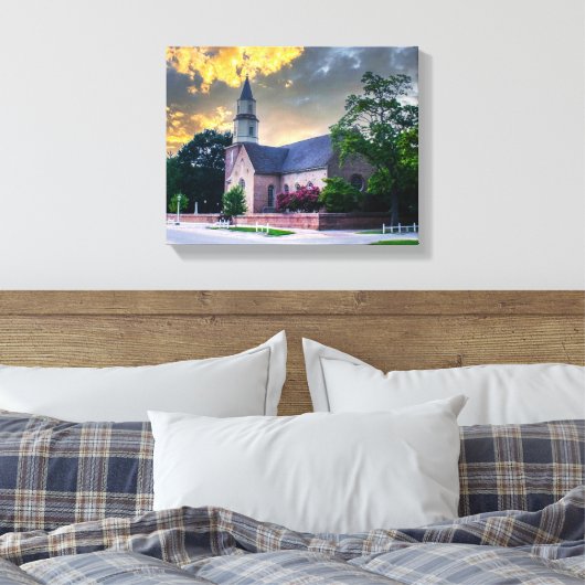 DSC02400-2-Bruton Parrish Kerk bij zonsondergang Canvas Afdruk (Insitu (Slaapkamer))