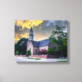 DSC02400-2-Bruton Parrish Kerk bij zonsondergang Canvas Afdruk