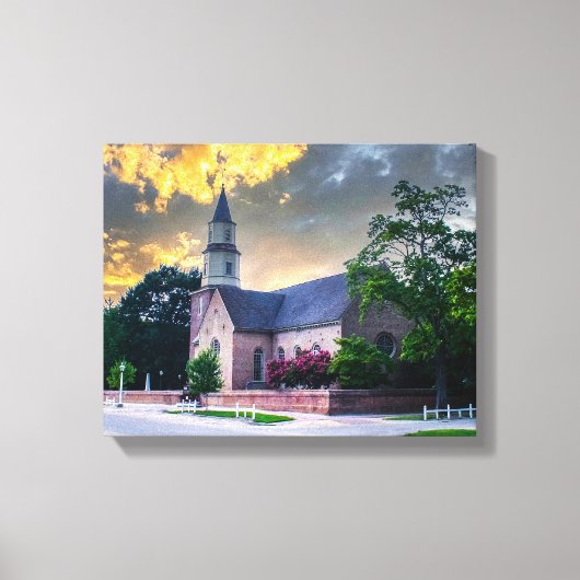 DSC02400-2-Bruton Parrish Kerk bij zonsondergang Canvas Afdruk (Voorkant)
