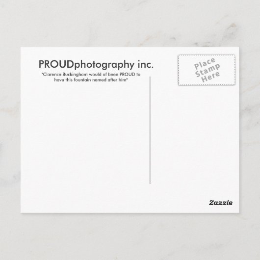 DSC04557, BUCKINGHAM FOUNTAIN BRIEFKAART (Achterkant)