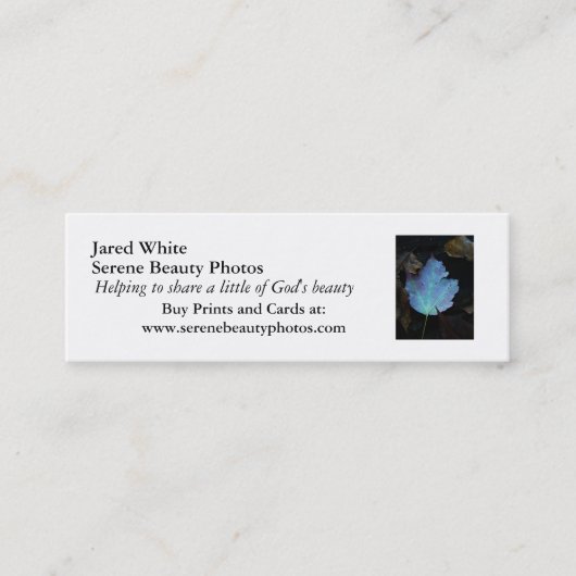 DSC07579, Jared White, Serene Beauty Photos, Hij.. Mini Visitekaartje (Voorkant)