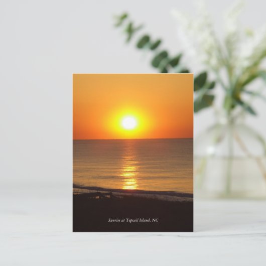 DSCF2915, Sunrise op Topsail Island, NC Briefkaart (Staand voorkant)