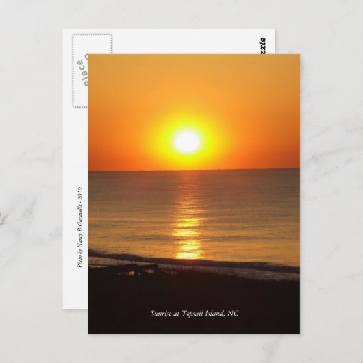 DSCF2915, Sunrise op Topsail Island, NC Briefkaart (Voorkant / Achterkant)
