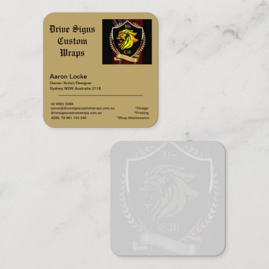 DSCW (vierkant, 6,4 cm x 6,4 cm) Visitekaartje (Voorkant / Achterkant)