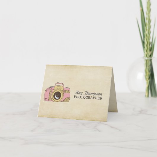 DSLR Camera Tekening Fotograaf Dank u kaart (Voorkant)