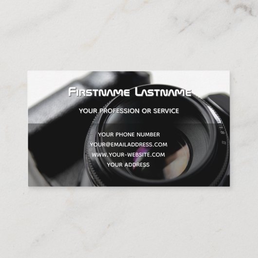 DSLR-cameralenzen voor fotografen Visitekaartje (Achterkant)