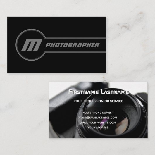 DSLR-cameralenzen voor fotografen Visitekaartje (Voorkant / Achterkant)