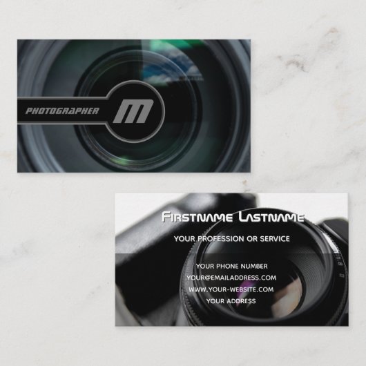 DSLR-cameralenzen voor fotografen Visitekaartje (Voorkant / Achterkant)