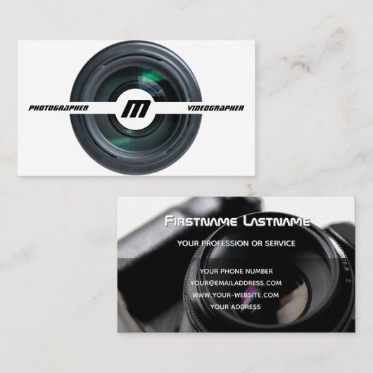 DSLR-cameralenzen voor fotografen Visitekaartje (Voorkant / Achterkant)