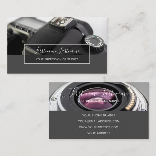 DSLR-cameramens voor fotografen Visitekaartje (Voorkant / Achterkant)