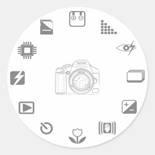 DSLR-functie Ronde Sticker (Voorkant)