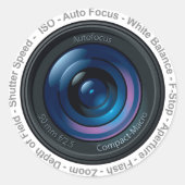 DSLR-functie Ronde Sticker (Voorkant)