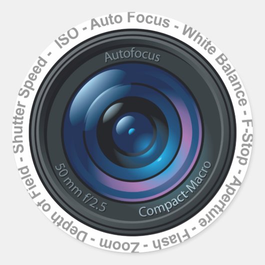 DSLR-functie Ronde Sticker (Voorkant)