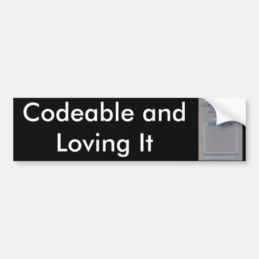 DSM-IV, codeerbaar en liefhebbend Bumpersticker (Voorkant)