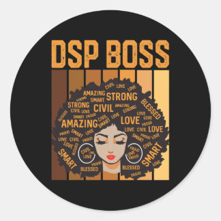 Dsp Boss Krachtige Black History Month Zwarte Trot Ronde Sticker