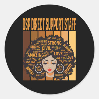Dsp Direct Support Staf Krachtig Zwart Historisch  Ronde Sticker