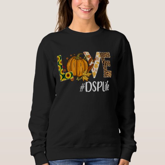 DSP Liefde Herfst Pompoen Leopard Halloween Herfst Trui (Voorkant)