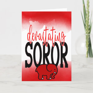 DST Geïnspireerd Verwoestende Soror Crimson en Cre Bedankkaart