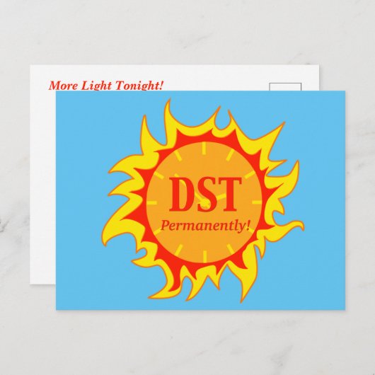 DST permanent - zomertijd Briefkaart (Voorkant / Achterkant)