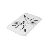 Dstromend zwart-wit Floral ontwerp Badmat (Gekanteld)