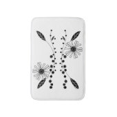Dstromend zwart-wit Floral ontwerp Badmat (Voorkant Verticaal)