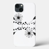 Dstromend zwart-wit Floral ontwerp Case-Mate iPhone Case (Achterkant)