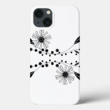Dstromend zwart-wit Floral ontwerp