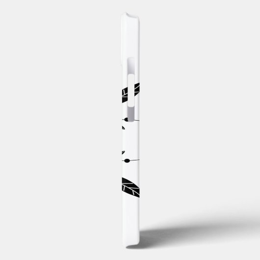 Dstromend zwart-wit Floral ontwerp Case-Mate iPhone Case (Achterkant / Links)