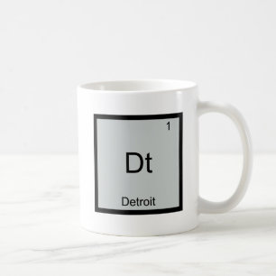 Dt - Detroit City Chemie Element Symbool T-shirt Koffiemok