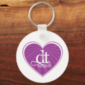 DT Fangirls (Paarse Hart Sleutelhanger) Sleutelhanger (Voorkant)