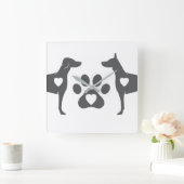 DTDR Doberman Wall Clock White Vierkante Klok (Huis)