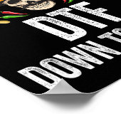 Dtf Down To Fiesta Grappige Mexicaanse Schedel Cin Poster (Hoek)
