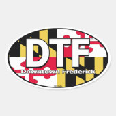 DTF Maryland Vlag Decal Ovale Sticker (Voorkant)