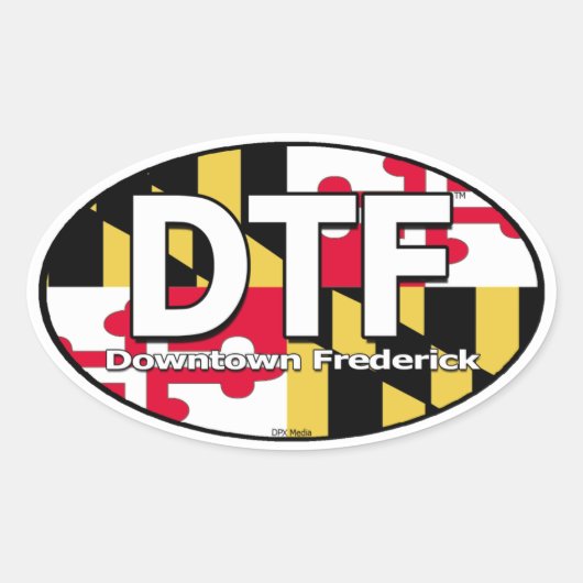 DTF Maryland Vlag Decal Ovale Sticker (Voorkant)