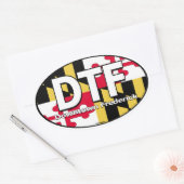DTF Maryland Vlag Decal Ovale Sticker (Envelop)