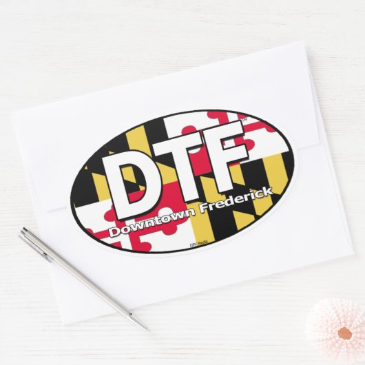 DTF Maryland Vlag Decal Ovale Sticker (Envelop)