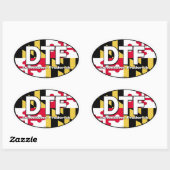DTF Maryland Vlag Decal Ovale Sticker (Vel)