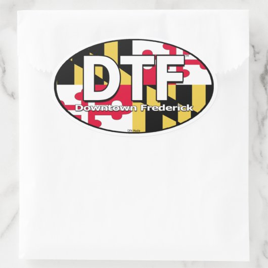 DTF Maryland Vlag Decal Ovale Sticker (Tas)