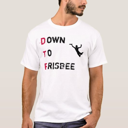 DTF (naar beneden tot Frisbee) Ultiem shirt (Voorkant)
