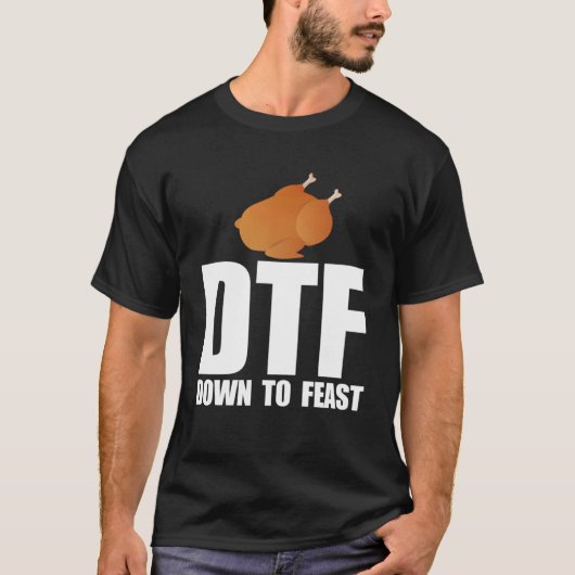 DTF NAAR FEEST Thanksgiving Meme T-shirt (Voorkant)