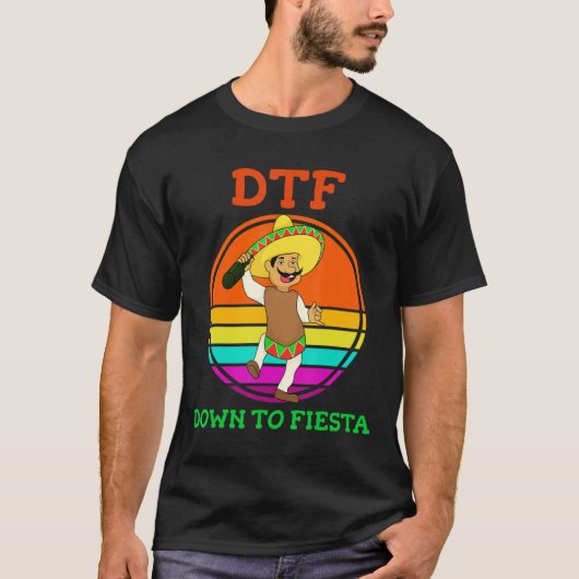 DTF naar Fiesta T-shirt Funny Cinco de Mayo Cos (Voorkant)