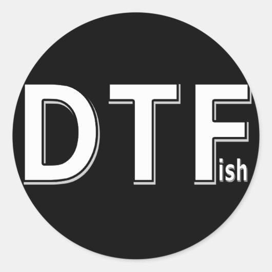 DTFish - Funny Vist Ronde Sticker (Voorkant)