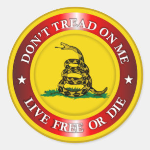 DTOM - Live Free of Die 2 (rood) Ronde Sticker