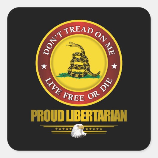 DTOM - Trots Libertarian Vierkante Sticker (Voorkant)